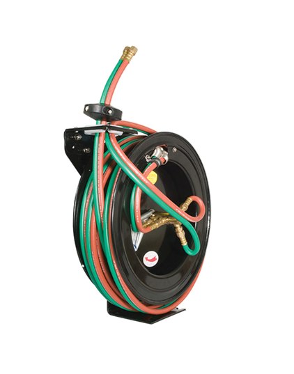 Oxy-Acetylene Retractable Hose Reel - Includes 100' 1/4 Grade T Twin